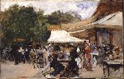 Hugo Birger Outside a Restaurant in the Bois de Boulogne. Study painting